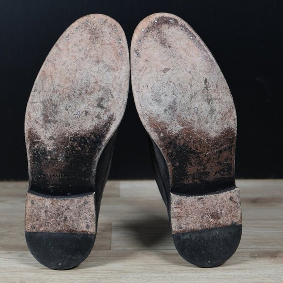 AllSaints Apollo Derby Shoes Mens Size 10 Gray Black Dress Casual Suede Leather - Picture 5 of 8